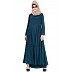 Umbrella abaya with box pleats- Rama Green